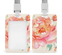 Porte-badge coulissant en plastique imperméable avec fenêtre transparente et lanière amovible pour bureau, école, usine