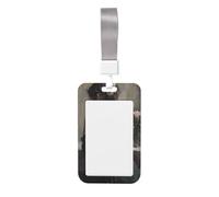 Porte-badge coulissant en plastique rigide avec belle femme en robe verte pour infirmières, bureau