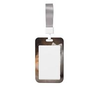 Porte-badge coulissant en plastique rigide avec deux chiens mignons pour cartes de travail pour infirmières et bureau