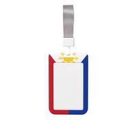 Porte-badge coulissant en plastique rigide avec drapeau des Philippines pour infirmières et bureau