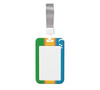 Porte-badge coulissant en plastique rigide avec drapeau du Karakalpakstan pour cartes de travail pour infirmières et bureau