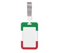 Porte-badge coulissant en plastique rigide avec drapeau italien pour cartes de travail pour infirmières et bureau