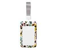 Porte-badge coulissant en plastique rigide avec imprimé léopard vert et noir pour infirmières ou bureau