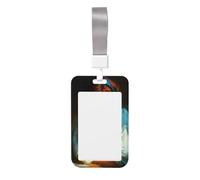 Porte-badge coulissant en plastique rigide avec inscription « Dress Woman » - Motif graffiti - Blanc