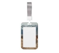 Porte-badge coulissant en plastique rigide avec inscription « Two Horses Standing On The Grass » - Pour infirmières et bureaux