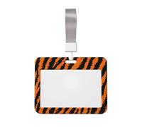 Porte-badge coulissant en plastique rigide avec motif à rayures tigre, pour infirmières et bureau