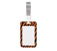 Porte-badge coulissant en plastique rigide avec motif à rayures tigre, pour infirmières et bureau