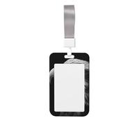 Porte-badge coulissant en plastique rigide avec motif aigle noir et blanc - Pour infirmières et bureaux