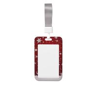 Porte-badge coulissant en plastique rigide avec motif bonhomme de neige et flocon de neige pour infirmières ou bureau
