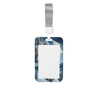 Porte-badge coulissant en plastique rigide avec motif dragon de glace et montagne enneigée pour infirmières ou bureau