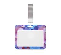 Porte-badge coulissant en plastique rigide avec motif fleur d'hortensia pour carte de travail, porte-nom pour infirmières, bureau