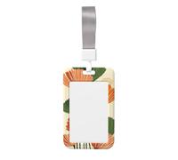 Porte-badge coulissant en plastique rigide avec motif fleurs vert émeraude du milieu du siècle pour infirmières et bureau