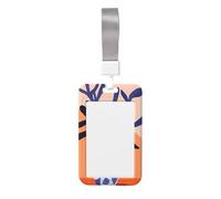 Porte-badge coulissant en plastique rigide avec motif floral abstrait bohème minimaliste pour infirmières et bureau