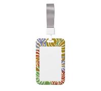 Porte-badge coulissant en plastique rigide avec motif floral abstrait coloré pour infirmières et bureau