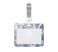 Porte-badge coulissant en plastique rigide avec motif floral argenté pour infirmières et bureau