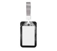 Porte-badge coulissant en plastique rigide avec motif lion noir et blanc - Pour infirmières et bureau