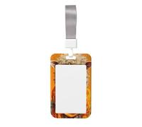 Porte-badge coulissant en plastique rigide avec motif mouton blanc bohème portant des lunettes de soleil pour infirmières, bureau