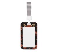 Porte-badge coulissant en plastique rigide avec motif panda rouge pour infirmières ou bureau