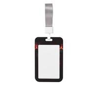 Porte-badge coulissant en plastique rigide avec motif papillon de feu noir