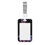 Porte-badge coulissant en plastique rigide avec motif squelette sur planche à roulettes pour infirmières et bureau