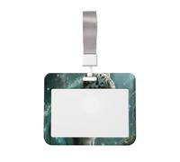 Porte-badge coulissant en plastique rigide avec motif tigre debout dans une forêt mystique pour infirmières et bureau