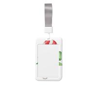 Porte-badge coulissant en plastique rigide avec nœud vert en forme de canne à sucre aquarelle pour cartes de travail, porte-nom pour infirmières et bureau