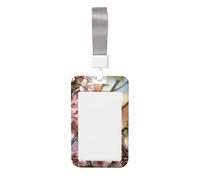 Porte-badge coulissant en plastique rigide avec petite mésange dans une fleur pour infirmières et bureau