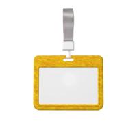 Porte-badge coulissant en plastique rigide avec texture en feutre jaune soleil pour cartes de travail pour infirmières et bureau