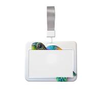 Porte-badge coulissant en plastique rigide avec tortue de mer aux yeux larges, pour cartes de travail, porte-nom pour infirmières, bureau