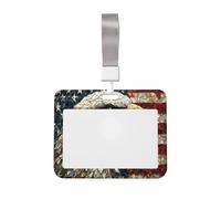 Porte-badge coulissant en plastique rigide pour badge d'identification Motif aigle chauve