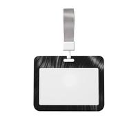 Porte-badge coulissant en plastique rigide pour carte de travail, porte-nom pour infirmières et bureau Noir