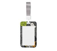 Porte-badge coulissant en plastique rigide pour carte de travail pour infirmières ou bureau Noir Squelette d'Halloween