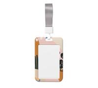 Porte-badge coulissant en plastique rigide pour femme abstraite, bohème, pour infirmières, bureau