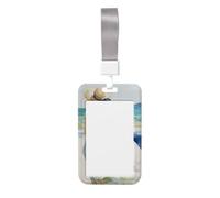 Porte-badge coulissant en plastique rigide pour femme en chapeau de plage