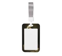 Porte-badge coulissant en plastique rigide pour femme portant un foulard blanc