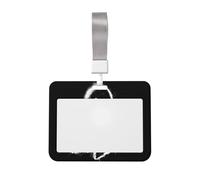 Porte-badge coulissant en plastique rigide style graffiti fantôme sur fond noir