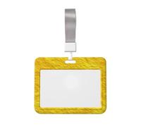 Porte-badge coulissant en plastique rigide texturé jaune citron pour cartes de travail pour infirmières et bureau
