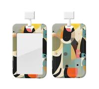 Porte-badge coulissant en plastique vertical pour bureau, art moderne du milieu du siècle, étui de protection pour carte d'identité de travail, porte-cartes pour permis de conduire, d'infirmière