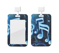 Porte-badge coulissant en plastique vertical pour bureau - Bleu - Pour cartes d'identité de travail, permis de conduire, d'infirmière