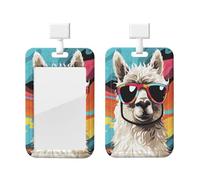 Porte-badge coulissant en plastique vertical pour bureau en alpaga portant des lunettes de soleil, porte-badge, étui de protection pour carte d'identité de travail, pour permis de conduire