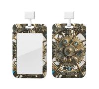 Porte-badge coulissant en plastique vertical pour bureau, engrenages steampunk, étui de protection pour carte d'identité de travail, pour permis de conduire, d'infirmière