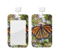 Porte-badge coulissant en plastique vertical pour bureau, monarque, papillon, porte-badge, étui de protection pour carte d'identité de travail, pour permis de conduire, d'infirmière