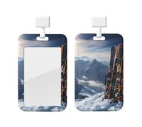 Porte-badge coulissant en plastique vertical pour bureau, skis sur montagne, étui de protection pour carte d'identité de travail, pour permis de conduire, d'infirmière