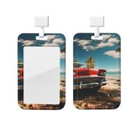 Porte-badge coulissant en plastique vertical pour bureau, voiture, plage, porte-badge, étui de protection pour carte d'identité de travail, pour permis de conduire, d'infirmière