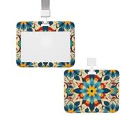 Porte-badge coulissant étanche avec étiquette d'identification colorée et arabe modifiable - Pochette de protection verticale en plastique avec cordons - Joli porte-cartes pour infirmière et