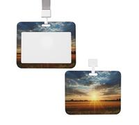 Porte-badge coulissant Field Sunrise avec cordon, étui de protection étanche et robuste pour badges de travail, pour femmes et hommes.