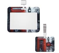 Porte-badge coulissant horizontal en plastique pour bureau, Angleterre, Royaume-Uni, rétro, Londres, porte-badges de téléphone, étui de protection pour carte d'identité de travail, carte de nom pour