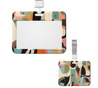 Porte-badge coulissant horizontal en plastique pour bureau, art moderne du milieu du siècle, étui de protection pour carte d'identité de travail, carte de nom pour permis de conduire, d'infirmière