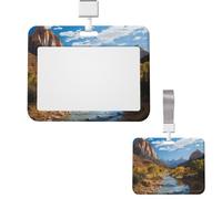 Porte-badge coulissant horizontal en plastique pour bureau Zion Parc national Porte-badges, étui de protection pour carte d'identité de travail, carte de nom pour permis de conduire, d'infirmière
