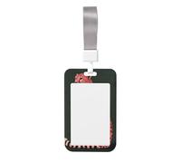 Porte-badge coulissant minimaliste et esthétique en plastique rigide motif léopard rose pour cartes de travail pour infirmières et bureau